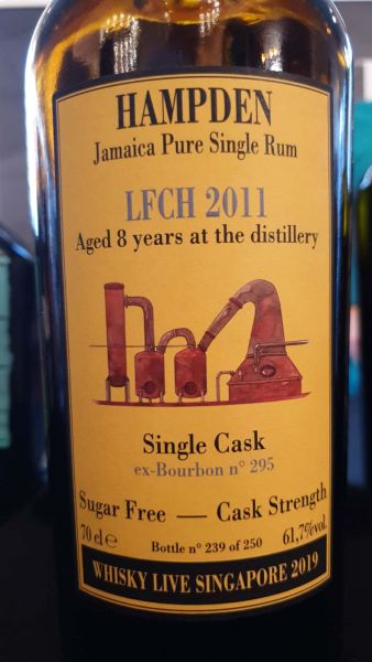 HAMPDEN Single Cask Rum LFCH 2011 only for Singapore